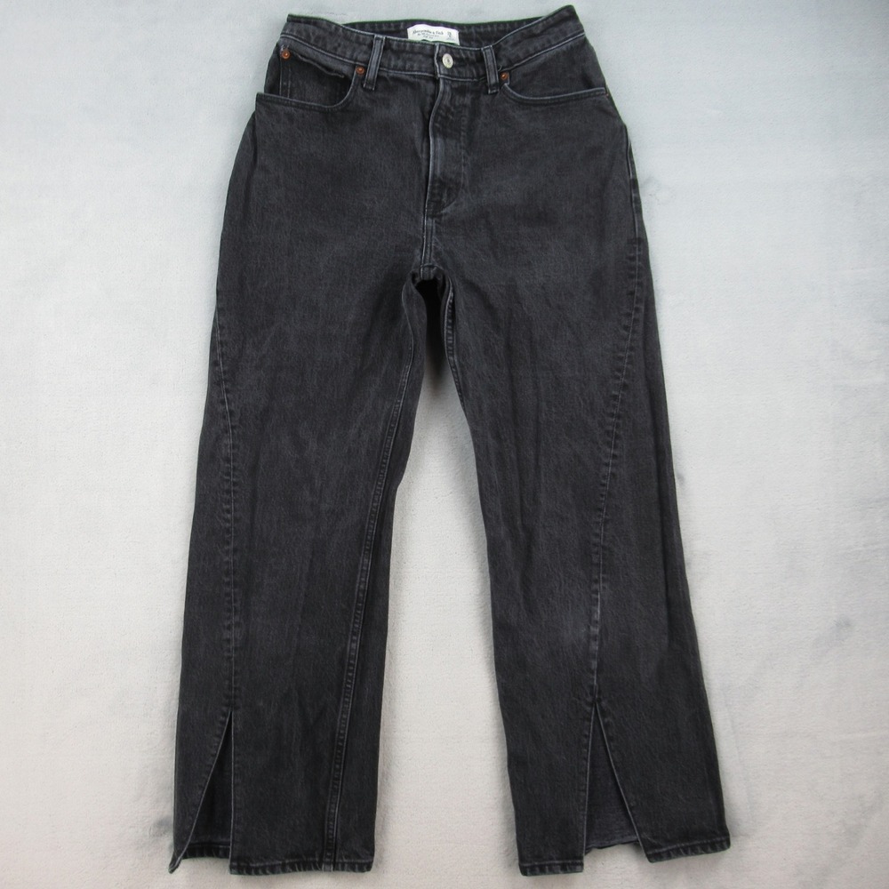 Abercrombie & Fitch 90s Relaxed High Rise Curve Love Jeans Black 28 6S 3366
